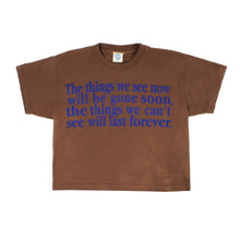 Load image into Gallery viewer, Hand Dyed Forever Cropped Tee in Brown (XL)
