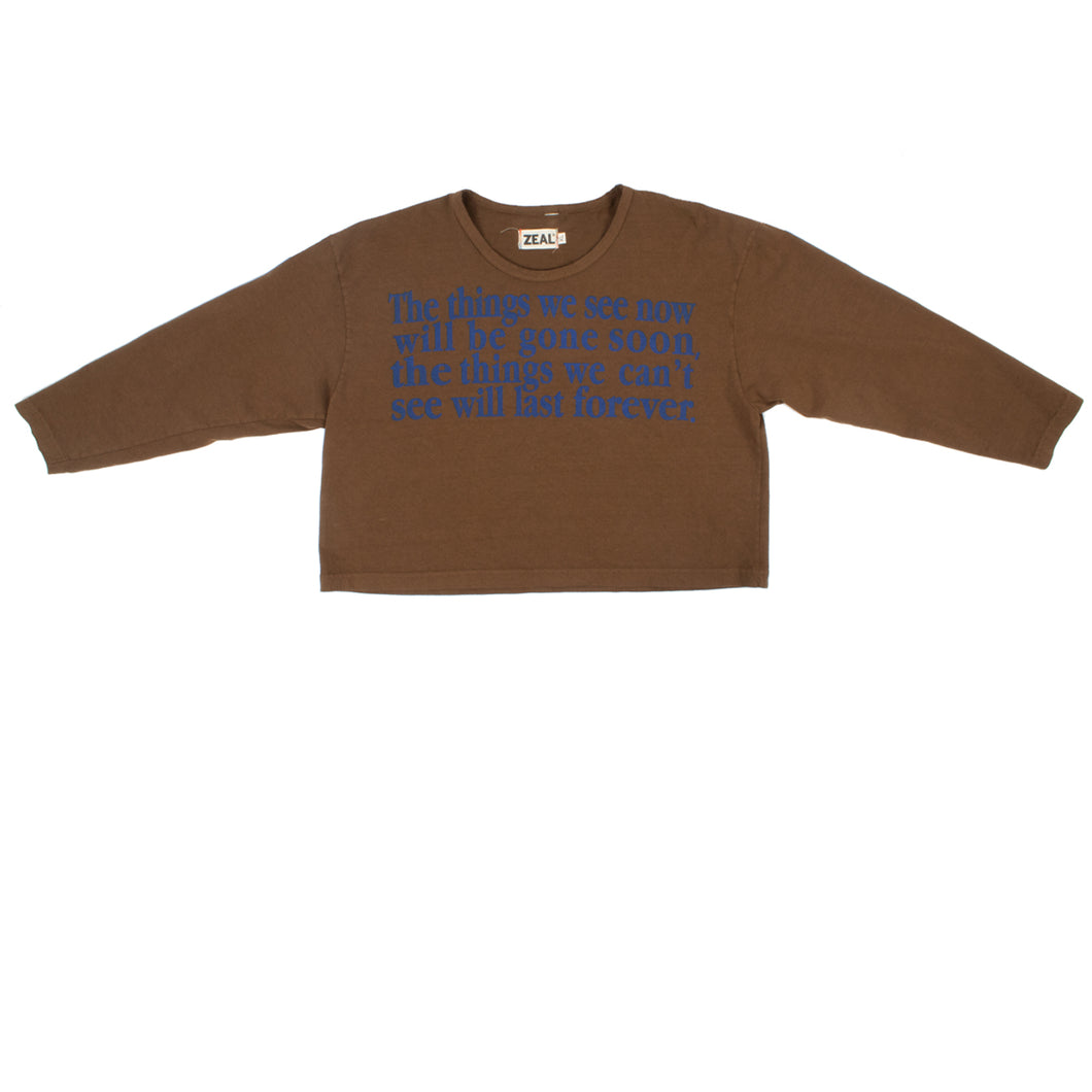 Forever Cropped Tee in Brown (Women's XL)