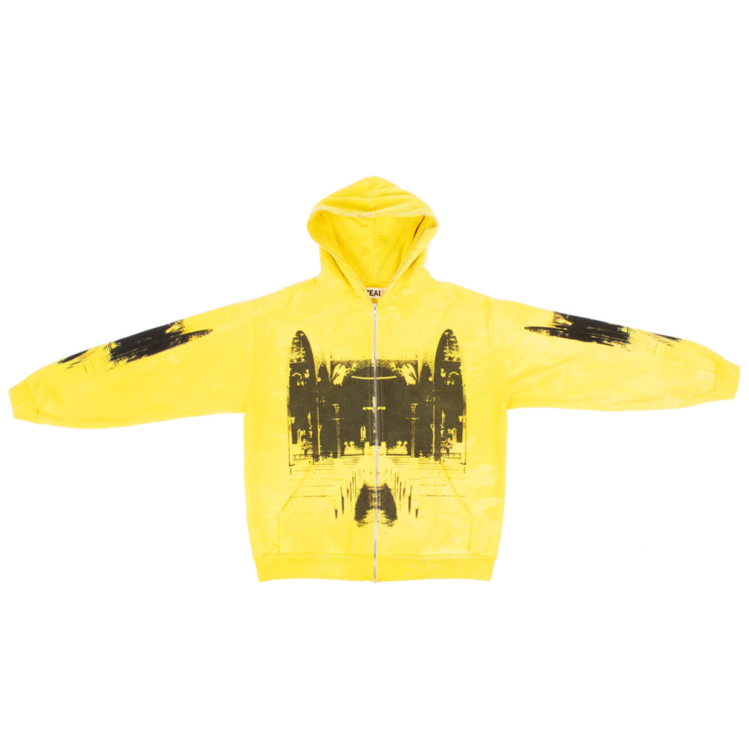 Hand Dyed Shadow Chapel Hoodie in Yellow (Med. & Large)