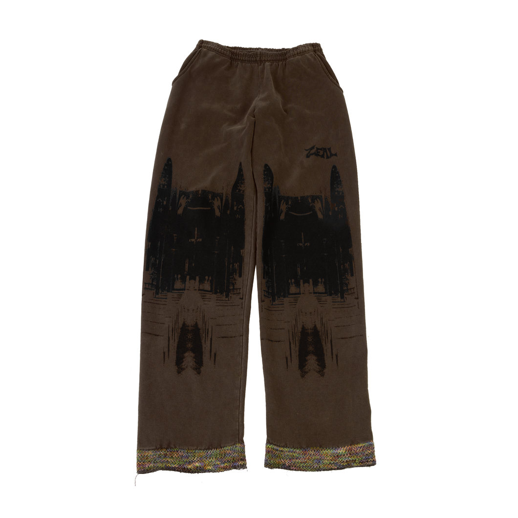 Shadow Chapel Gradient Stitch Sweatpants in Brown