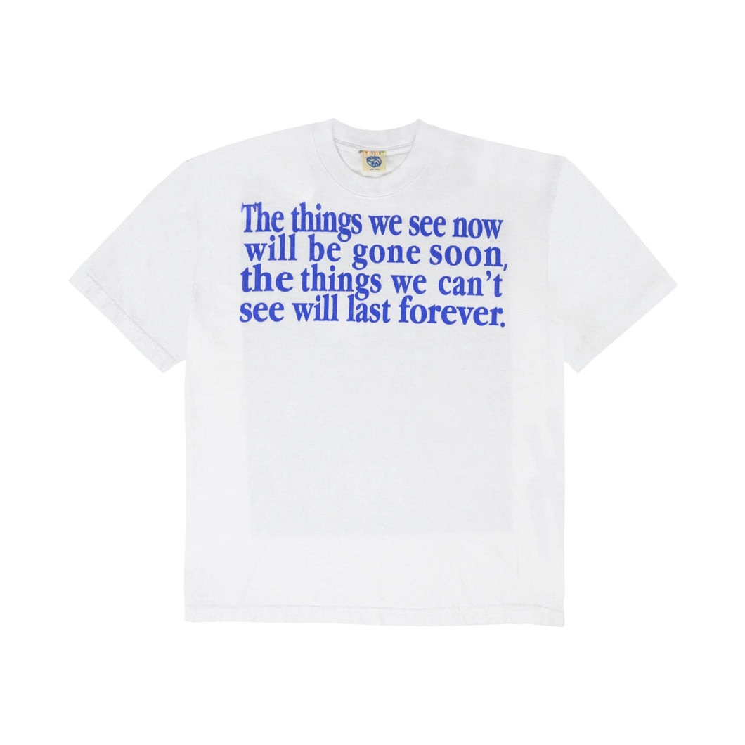 Forever Tee in White (Royal Blue Print)