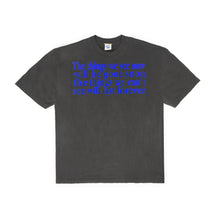 Load image into Gallery viewer, Forever Tee in Dark Grey (Royal Blue Print)
