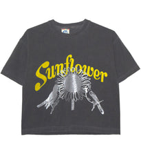 Load image into Gallery viewer, Sunflower Cropped Tee in Vintage Black
