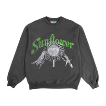Load image into Gallery viewer, Heavy Fleece Sunflower Crewneck in Faded Black
