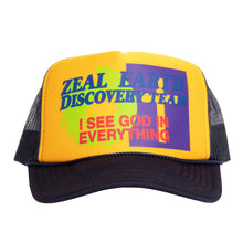 Load image into Gallery viewer, Earth Discovery Team Trucker Hat in Navy/Gold
