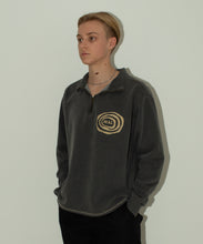 Load image into Gallery viewer, Washed Black Ripple Logo Quarter Zip
