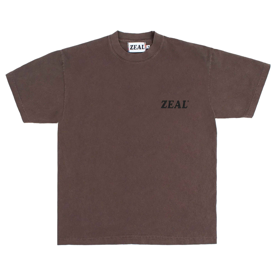 Classic ZEAL Logo Tee in Faded Brown