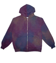Load image into Gallery viewer, Hand Dyed Multi Color Zip-Up Hoodie - Large
