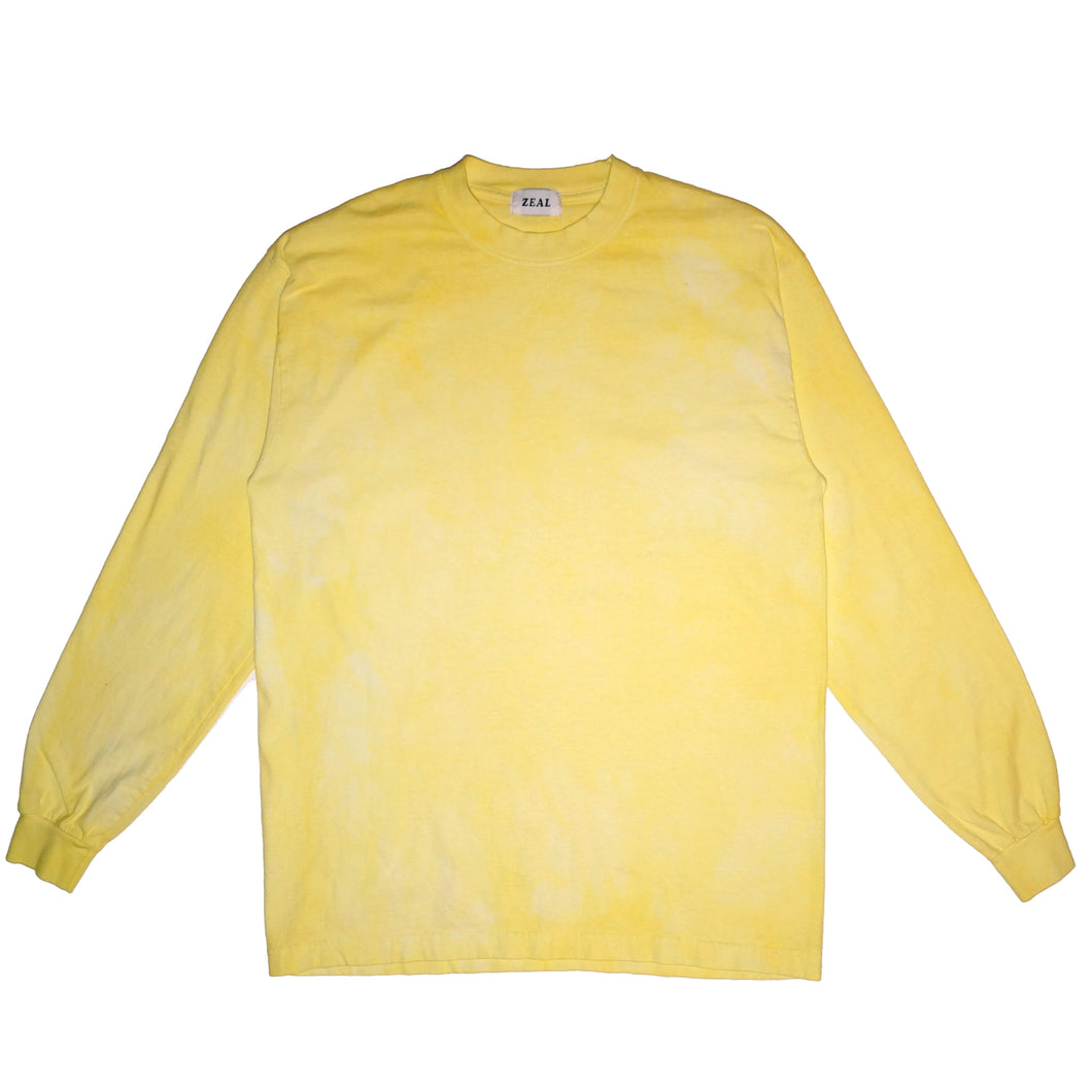 Yellow Hand Dyed Long Sleeve T-Shirt - Large