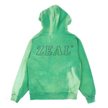 Load image into Gallery viewer, Hand Dyed Green Fade Zip Up Hoodie
