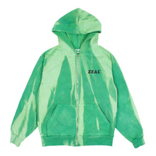 Load image into Gallery viewer, Hand Dyed Green Fade Zip Up Hoodie
