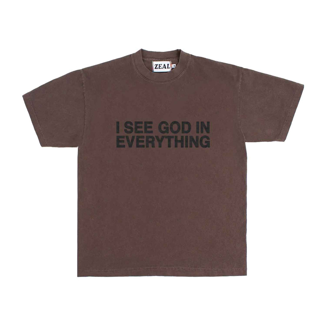I SEE GOD IN EVERYTHING Tee in Faded Brown