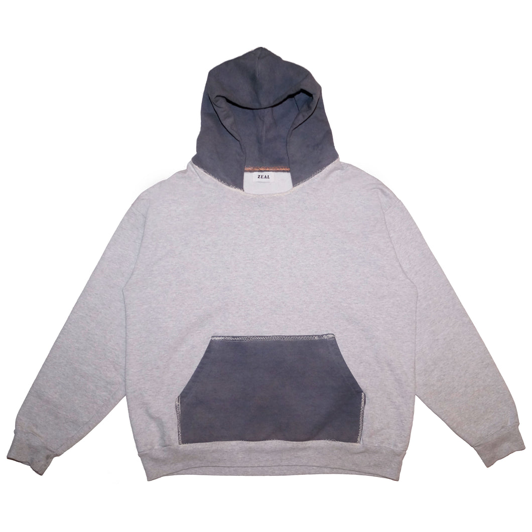 Patched Grey Hoodie - X-Large