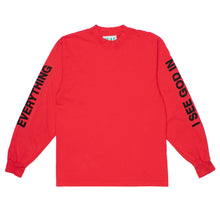 Load image into Gallery viewer, &quot;I SEE GOD IN EVERYTHING&quot; Red Long-Sleeve Tee
