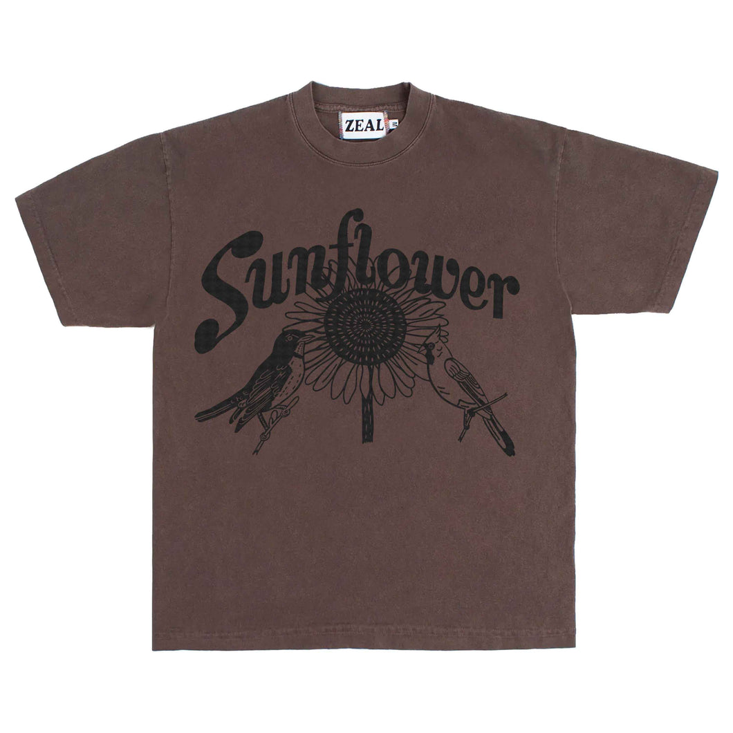 SUNFLOWER Tee in Faded Brown