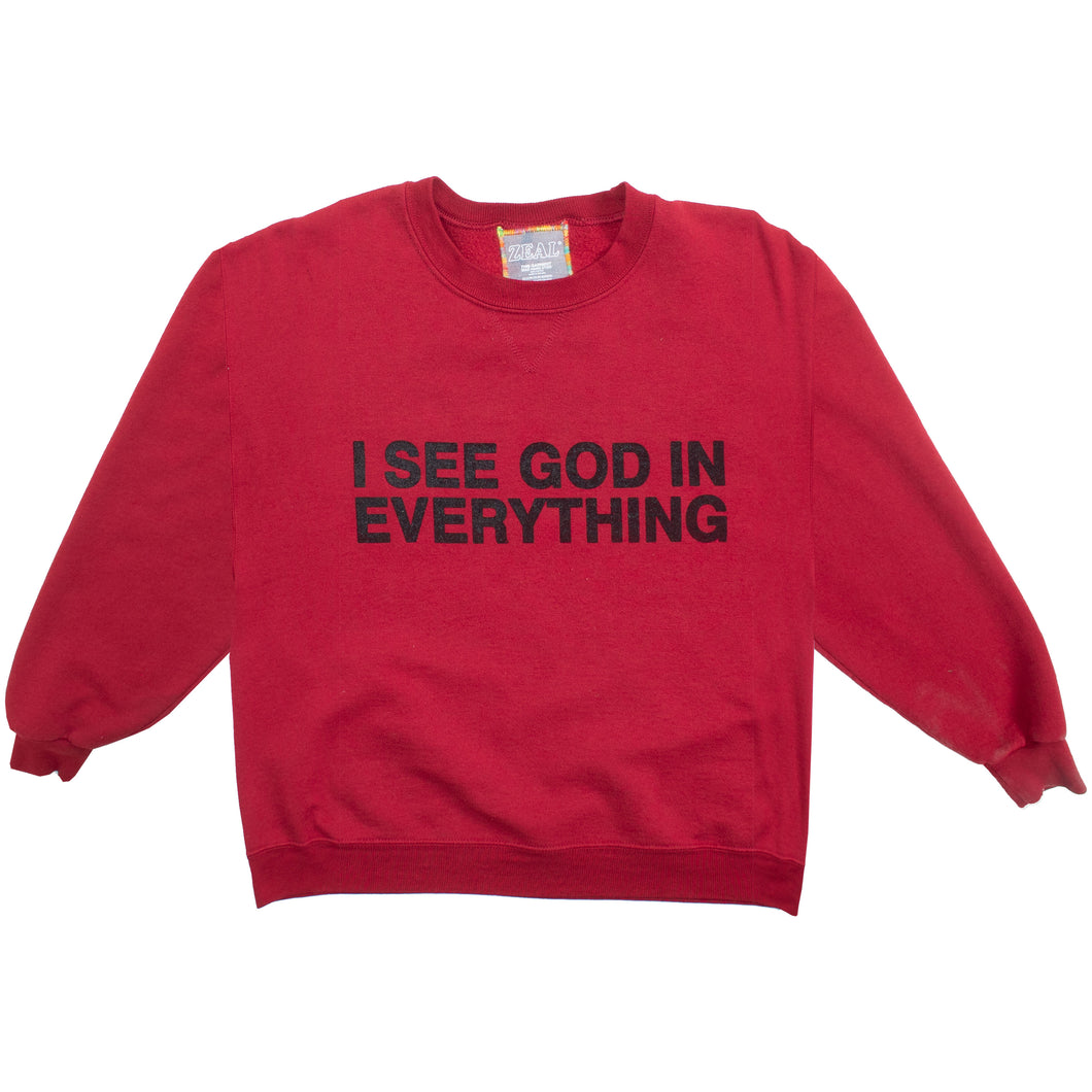 I SEE GOD IN EVERYTHING Vintage Red Crewneck (XL 1/1)