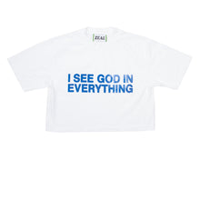 Load image into Gallery viewer, I See God in Everything Oversize Crop T-Shirt in White
