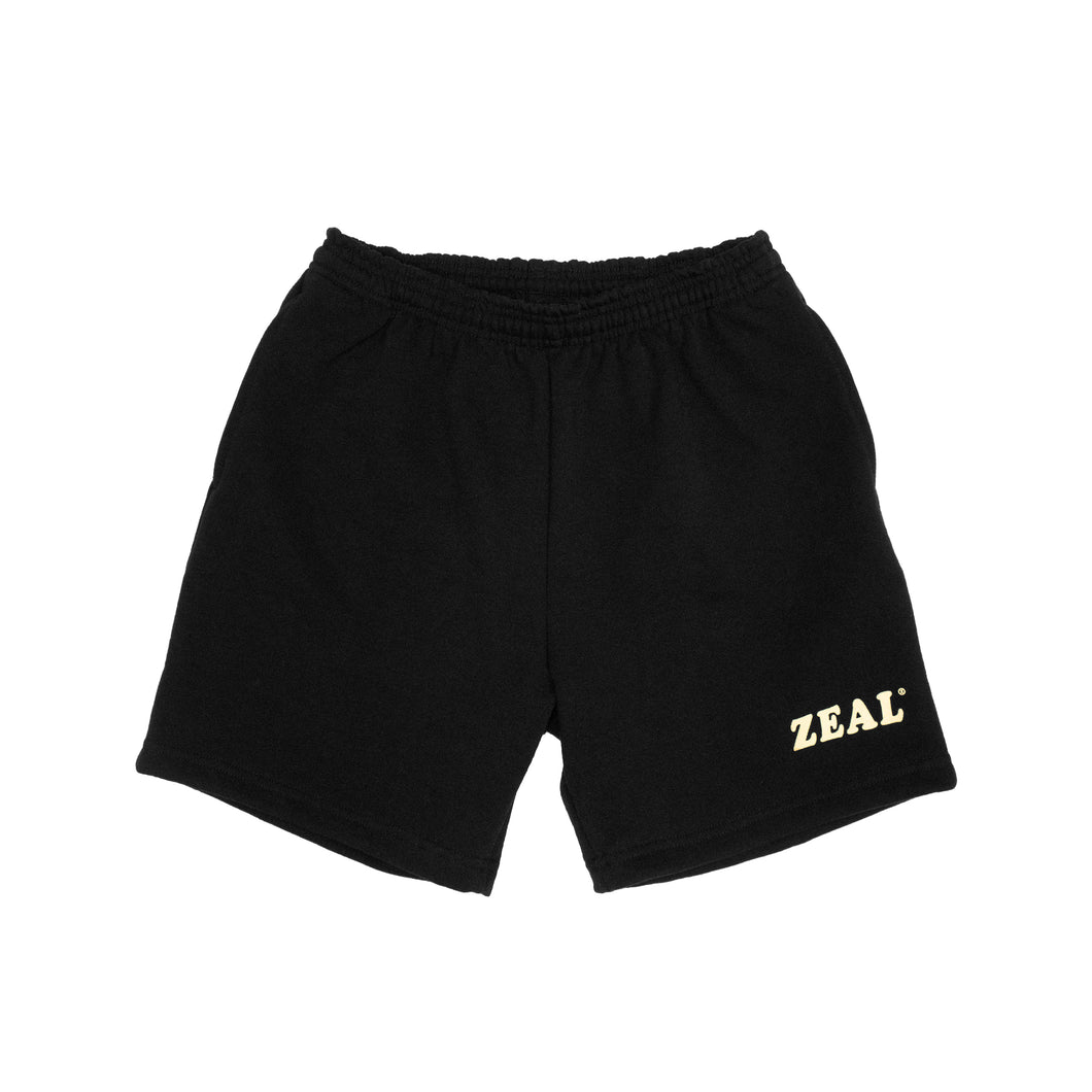 Classic Logo Heavy Fleece Shorts in Black