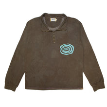 Load image into Gallery viewer, Hand Dyed Ripple Logo Quarter Zip in Brown

