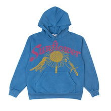 Load image into Gallery viewer, Hand Dyed Sunflower Hoodie in Electric Blue
